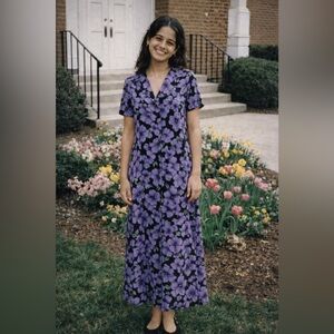Fashion Bug Purple Floral Dress